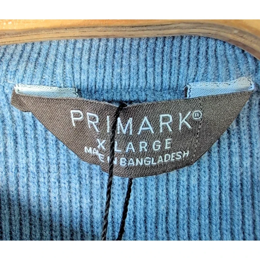 Primark Sweater Men's Size XL Blue Oeko‎ Tex Pullover Long Sleeve Textured Shirt
